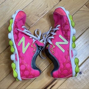 Silver, Neon Yellow, Pink New Balance Sneakers.